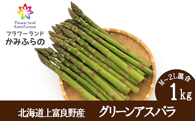 令和8年産】北海道 上富良野 町産 グリーン アスパラ 1kg 500g × 2袋