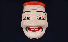 備中神楽面桐一刀彫 事代主の命 伯泉作 民芸品 工芸品 | 【公式】岡山