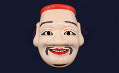 備中神楽面桐一刀彫 事代主の命 伯泉作 民芸品 工芸品 | 【公式】岡山