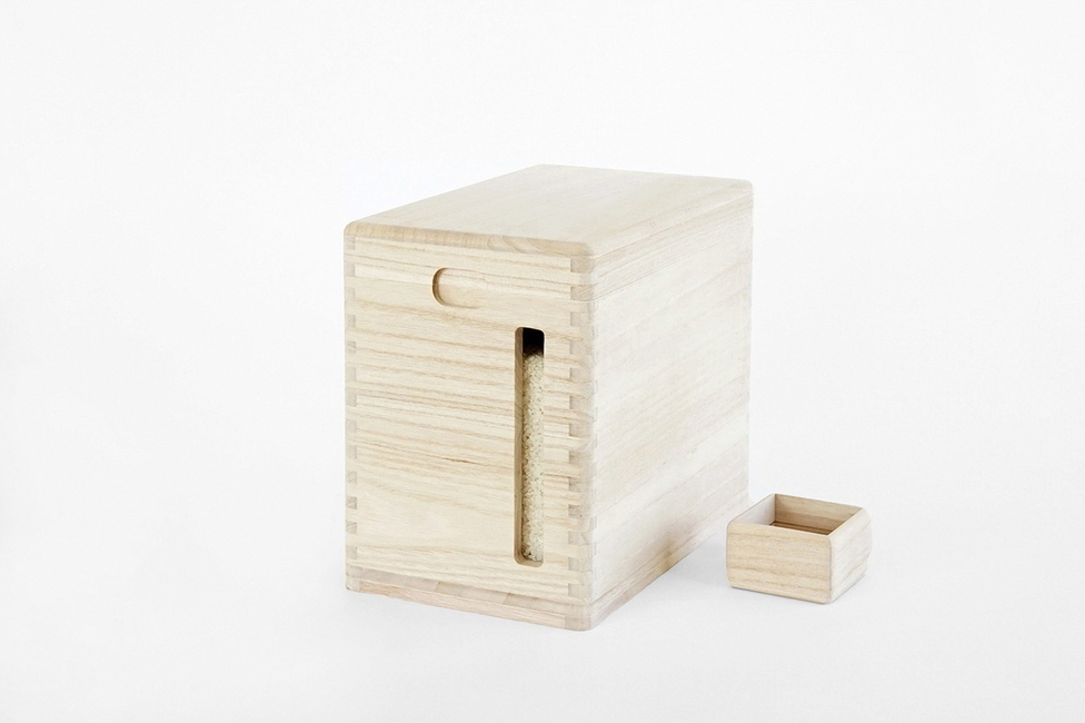 MOKUMARU 中がみえる桐製米びつ5kg(一合枡付) FC040073 TF