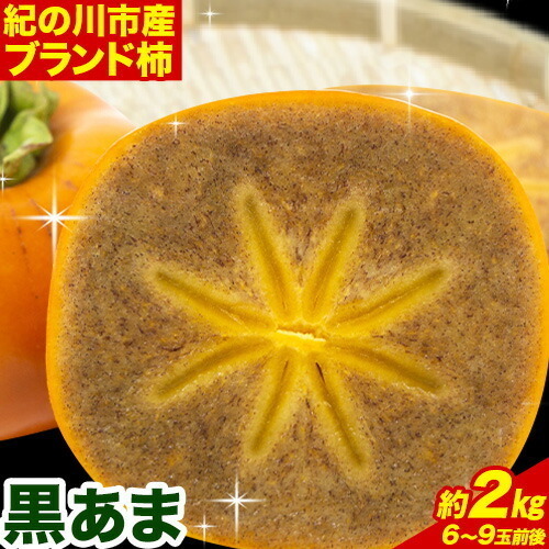 ＜先行予約＞紀の川市産 黒あま 種なし 約2kg（6～9玉前後）4L～2Lサイズ《2025年10月中旬-11月末頃出荷》和歌山県 紀の川市 たねなし柿 くろあま 高級 産地直送 かき 柿 カキ 果物 フルーツ---wfn_wlocal81_10c11m_25_10000_2kg---