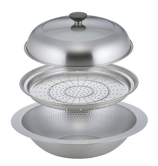 継ぎ目のないステンレス卓上鍋 蒸し皿付き30cm FC022094 TF | 【公式
