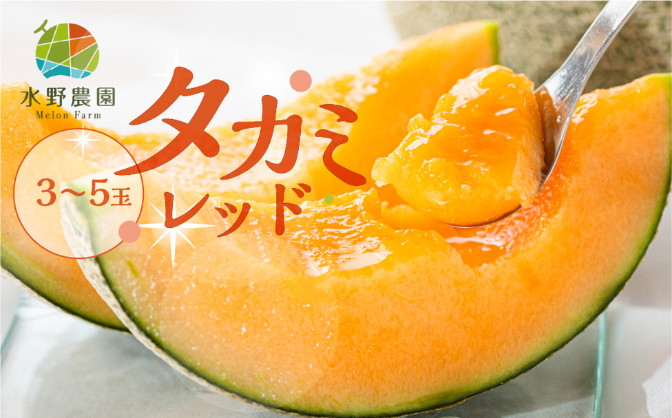 ◎タカミレッド+タカミ❪一番果❫約5キロ程度(箱込み)農家直送即購入大歓迎　赤肉 先行予約】2026年6月発送【3～5玉】 タカミレッド 5kg 3～5玉 水野農園