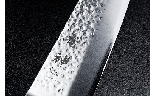 三徳包丁ステンレス　槌目波紋模様 約17cm 三徳包丁・槌目（つちめ） | mishimaya