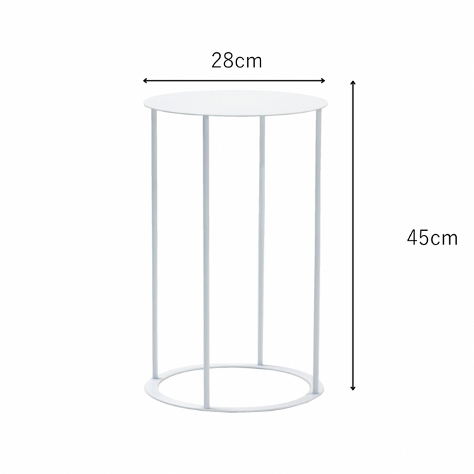 KUROSHIRO｜abekin】サイドテーブル ABSS-W-19 (丸形・白