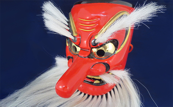 備中神楽面桐一刀彫 猿田彦の命 伯泉作 民芸品 工芸品 | 【公式】岡山