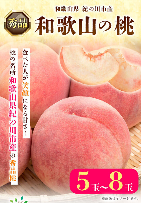 秀品】和歌山の桃 5-8玉入 ときわオンライン《2025年6月下旬～9月中旬