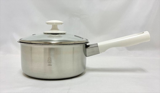 二層鋼内面フッ素樹脂加工・ガラス蓋付片手鍋18cm FC016087 TF