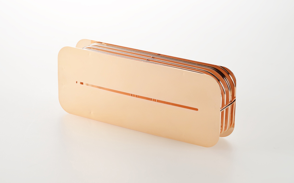 ハナウタ] おしゃれなステンレス製包丁スタンド (ローズゴールド