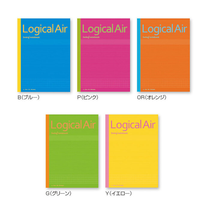 ロジカル・エアーノートB5 30枚 ロジカルA罫(7mm) 5冊パック×6セット