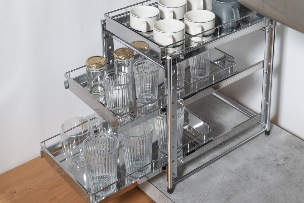 株式会社オビタス] ステンレス製引出しラック 3段 幅30【 キッチン用品