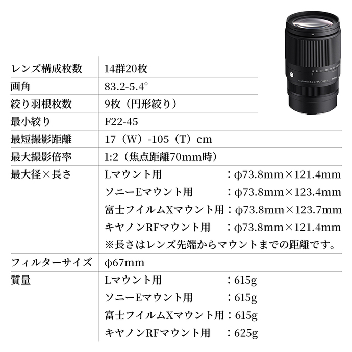 SIGMA 16-300mm F3.5-6.7 DC OS | Contemporary【キヤノンRFマウント