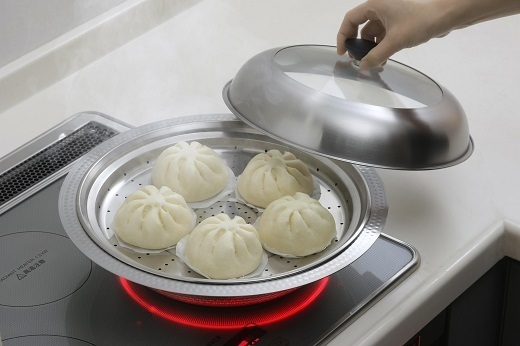 継ぎ目のないステンレス卓上鍋 蒸し皿付き30cm FC022094 TF | 【公式