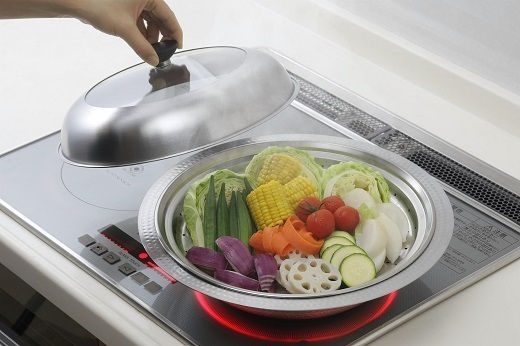 継ぎ目のないステンレス卓上鍋 蒸し皿付き30cm FC022094 TF | 【公式